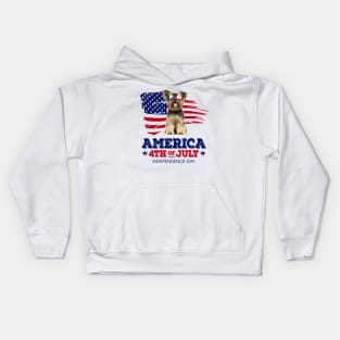 Yorkie Flag USA - America 4th Of July Independence Day Kids Hoodie